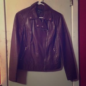 Brown leather jacket